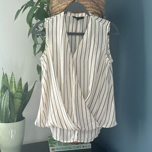Banana Republic woman’s xs faux wrap striped sleeveless top